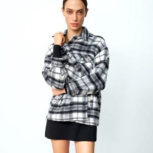 Zara Wool-blend Plaid Shacket